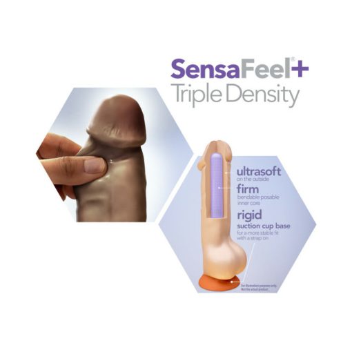 Dr. Skin Plus Realistic 7 In. Triple Density Posable Dildo Brown - Image 8