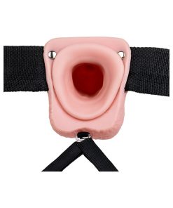 Realrock Realistic 7 In. Hollow Strap-On With Balls Beige