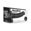 Realrock Realistic 7 In. Hollow Strap-On With Balls Black