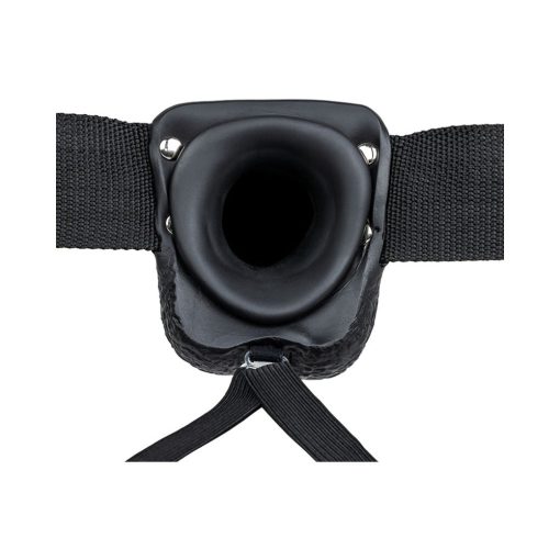Realrock Realistic 7 In. Hollow Strap-On With Balls Black - Image 5