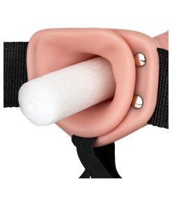 Realrock Realistic 6 In. Hollow Strap-On Beige