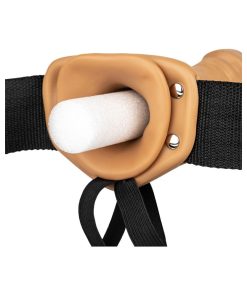 Realrock Realistic 6 In. Hollow Strap-On Tan
