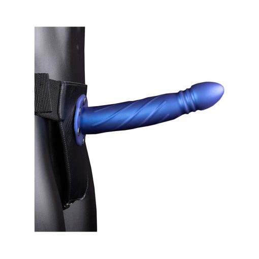 Ouch! Twisted 8 In. Hollow Strap-On Metallic Blue - Image 2