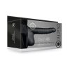 Ouch! Ribbed 8 In. Hollow Strap-On With Balls Black