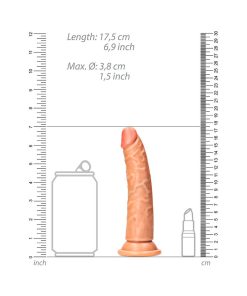 Realrock Realistic 6 In. Slim Dildo With Suction Cup Tan