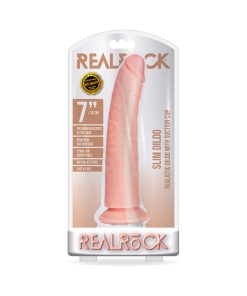 Realrock Realistic 7 In. Slim Dildo With Suction Cup Beige