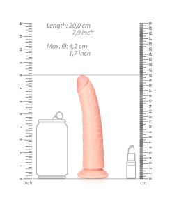 Realrock Realistic 7 In. Slim Dildo With Suction Cup Beige