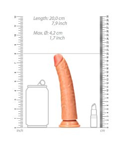 Realrock Realistic 7 In. Slim Dildo With Suction Cup Tan