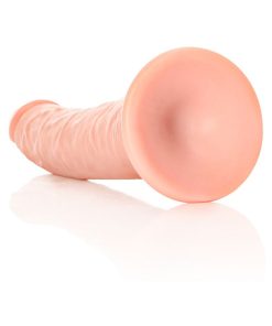 Realrock Realistic 8 In. Slim Dildo With Suction Cup Beige