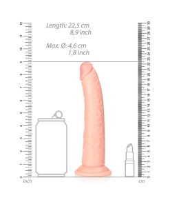 Realrock Realistic 8 In. Slim Dildo With Suction Cup Beige