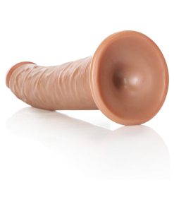 Realrock Realistic 8 In. Slim Dildo With Suction Cup Tan