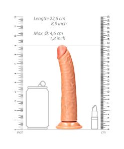 Realrock Realistic 8 In. Slim Dildo With Suction Cup Tan