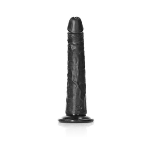 Realrock Realistic 8 In. Slim Dildo With Suction Cup Black - Image 4