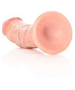 Realrock Realistic 6 In. Curved Dildo With Suction Cup Beige