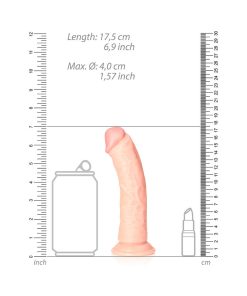 Realrock Realistic 6 In. Curved Dildo With Suction Cup Beige