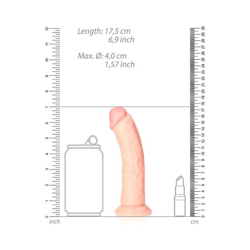 Realrock Realistic 6 In. Curved Dildo With Suction Cup Beige - Image 6