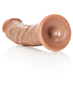 Realrock Realistic 6 In. Curved Dildo With Suction Cup Tan