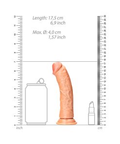 Realrock Realistic 6 In. Curved Dildo With Suction Cup Tan