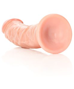 Realrock Realistic 7 In. Curved Dildo With Suction Cup Beige