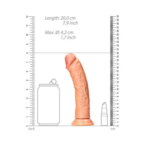 Realrock Realistic 7 In. Curved Dildo With Suction Cup Tan - Image 6