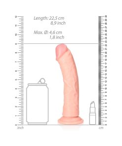 Realrock Realistic 8 In. Curved Dildo With Suction Cup Beige