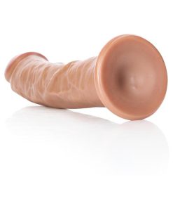 Realrock Realistic 8 In. Curved Dildo With Suction Cup Tan