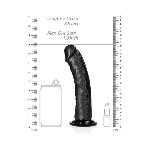 Realrock Realistic 8 In. Curved Dildo With Suction Cup Black - Image 6