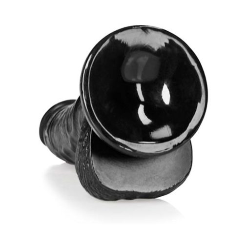 Realrock Realistic 6 In. Curved Dildo With Balls And Suction Cup Black - Image 5