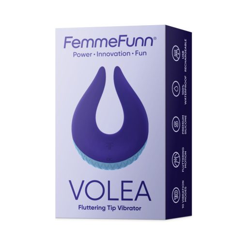 Femmefunn Volea Rechargeable Silicone Fluttering Tip Vibrator Dark Purple - Image 5