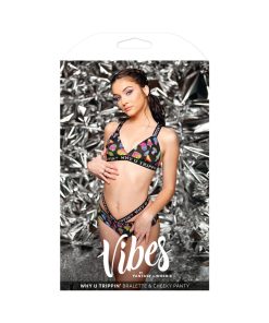 Fantasy Lingerie Vibes Why U Trippin' Bralette & Cheeky Panty Black L/Xl