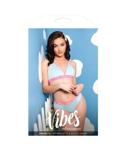 Fantasy Lingerie Vibes Fresh Halter Bralette & Booty Short Light Blue M/L