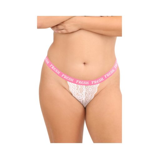Fantasy Lingerie Vibes Tasty Vibes Pack 3-Piece Lace Thong Panty Set Blue/Pink/White Queen Size - Image 2