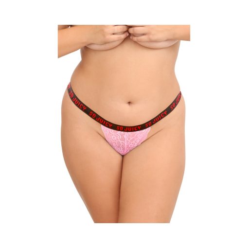 Fantasy Lingerie Vibes Tasty Vibes Pack 3-Piece Lace Thong Panty Set Blue/Pink/White Queen Size - Image 3