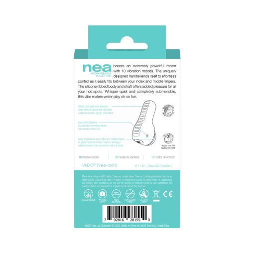 Vedo Nea Rechargeable Finger Vibe Tease Me Turquoise - Image 8