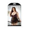 Fantasy Lingerie Curve Madison Gartered Lace & Mesh Babydoll