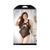 Fantasy Lingerie Curve Audrey Criss-Cross Mesh Bodysuit Black Xl/2Xl
