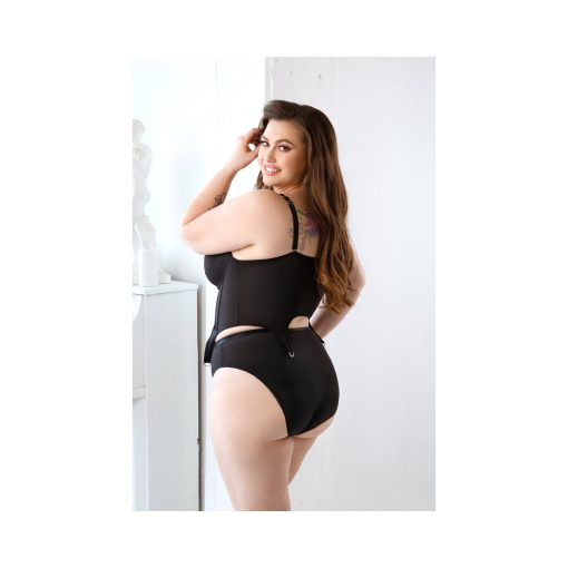 Fantasy Lingerie Curve Sloan Cropped Bustier With Molded Cups & High-Waisted Panty Black 3Xl/4Xl - Image 3