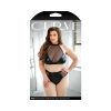 Fantasy Lingerie Curve Rebel Chain Back Wetlook Bra Top & Matching Thong Panty Black 3Xl/4Xl