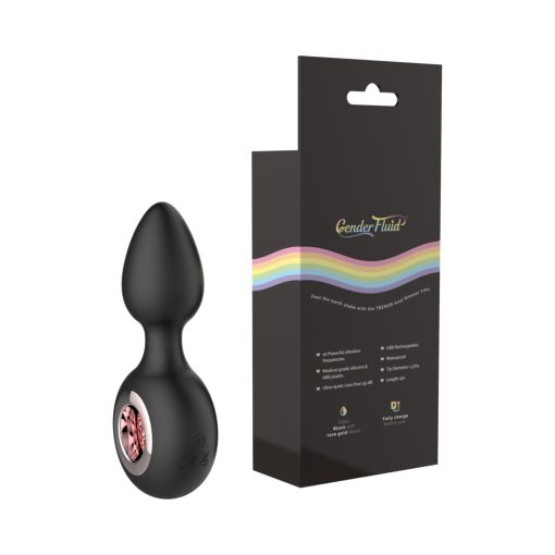 Gender Fluid Tremor Rechargeable Silicone Anal Rimmer Vibrating Plug Black - Image 7