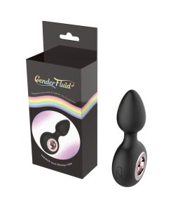 Gender Fluid Tremor Rechargeable Silicone Anal Rimmer Vibrating Plug Black