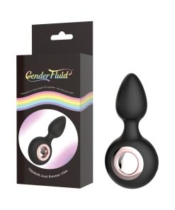 Gender Fluid Tremor Rechargeable Silicone Anal Rimmer Vibrating Plug Black
