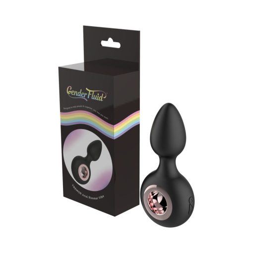 Gender Fluid Tremor Rechargeable Silicone Anal Rimmer Vibrating Plug Black - Image 10