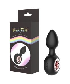 Gender Fluid Tremor Rechargeable Silicone Anal Rimmer Vibrating Plug Black