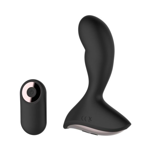 Gender Fluid Rumble Rechargeable Remote-Controlled Silicone Anal Vibrator Black - Image 5
