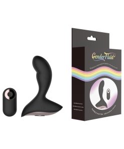 Gender Fluid Rumble Rechargeable Remote-Controlled Silicone Anal Vibrator Black