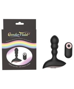 Gender Fluid Shake Rechargeable Remote-Controlled Silicone Anal Vibrator Black