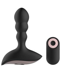 Gender Fluid Shake Rechargeable Remote-Controlled Silicone Anal Vibrator Black