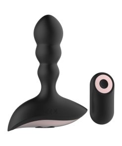 Gender Fluid Shake Rechargeable Remote-Controlled Silicone Anal Vibrator Black