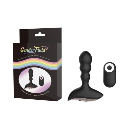 Gender Fluid Shake Rechargeable Remote-Controlled Silicone Anal Vibrator Black - Image 6
