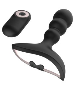 Gender Fluid Shake Rechargeable Remote-Controlled Silicone Anal Vibrator Black